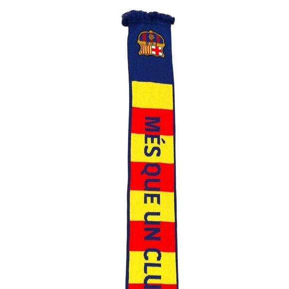 FBC Barcelona Authentic Official Licensed Reversible Soccer Scarf Winter Blue NW - Picture 9 of 11